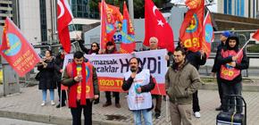 Emperyalist-siyonist barbarlığa karşı İsrail Konsolosluğu önündeydik