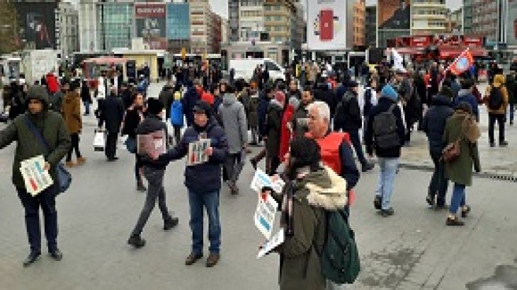 “Emperyalizme geçit yok. Kanala değil, emekçiye bütçe. İnsanca yaşamak istiyoruz”